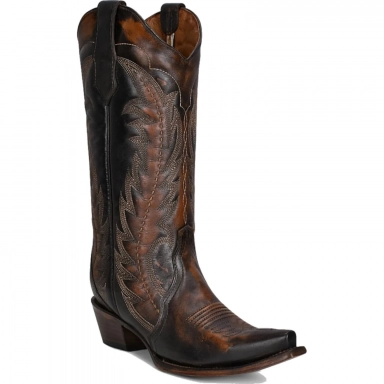 Corral Womens CircleG Brown-Tan Embroidery Triad Boot
