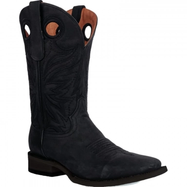 Corral Mens CircleG Black Embroidery Pull Holes Wide Square Toe Boot