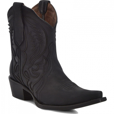 Corral CircleG Womens Black Embroidery Inlay Ankle Boot