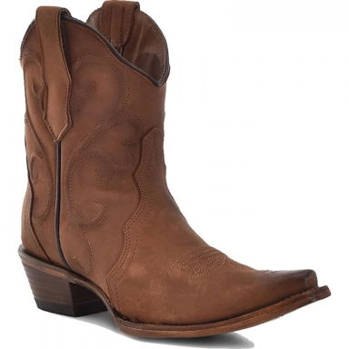 Corral Womens CircleG Cinnamon Embroidery Ankle Boot