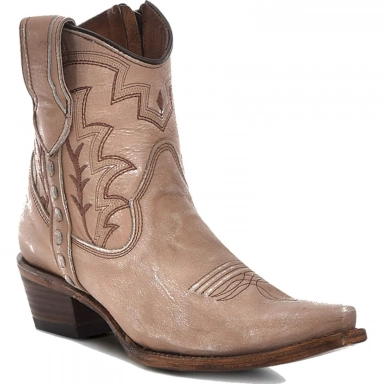 Corral Womens CircleG Sand Embroidery Zipper Ankle Boot