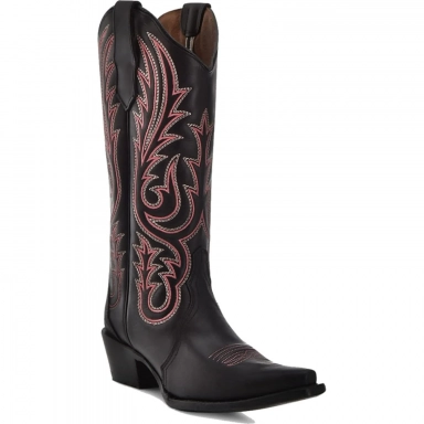 Corral Womens CircleG Black-Pink Embroidery Boot