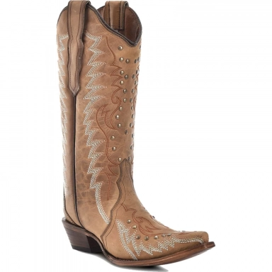 Corral Womens CircleG Sand Embroidery Studs Boot