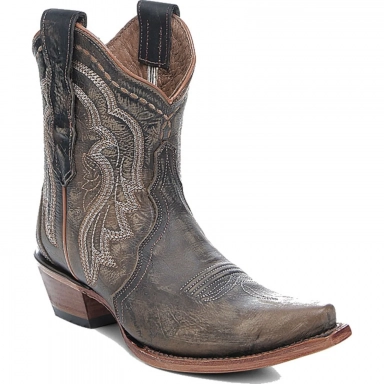 Corral Womens CircleG Chocolate Embroidery Ankle Boot