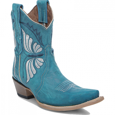 Corral CircleG Womens Aqua Butterfly Embroidery Ankle Boot