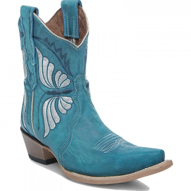 Corral Womens CircleG Aqua Butterfly Embroidery Ankle Boot