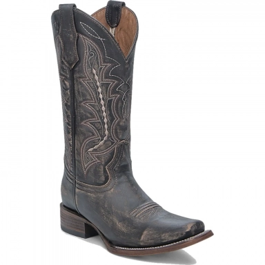 Corral Womens CircleG Chocolate Embroidery Square Toe Boot