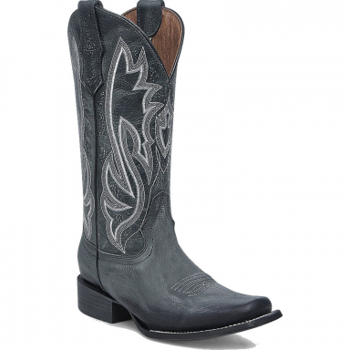 Corral CircleG Womens Dark Blue Embroidery Square Toe Boot