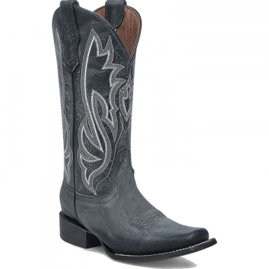 Corral Womens CircleG Dark Blue Embroidery Square Toe Boot