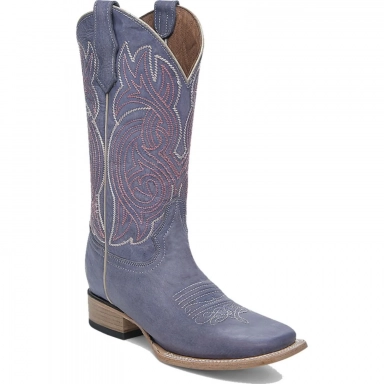 Corral Womens CircleG Lilac Embroidery Wide Square Toe Boot