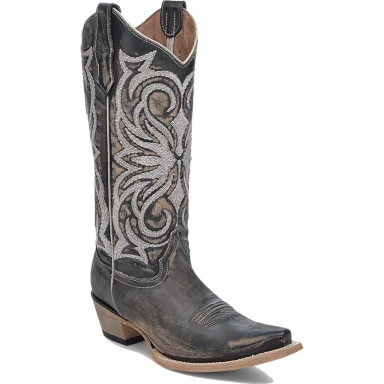 Corral Womens CircleG Distressed Brown Embroidery Boot