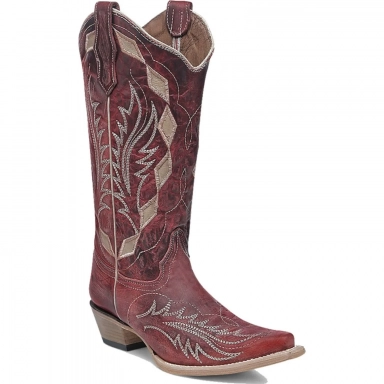 Corral Womens CircleG Red-Sand Laser Embroidery Boot