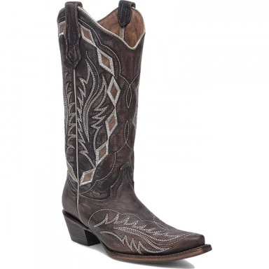 Corral Womens CircleG Chocolate Laser Embroidery Boot