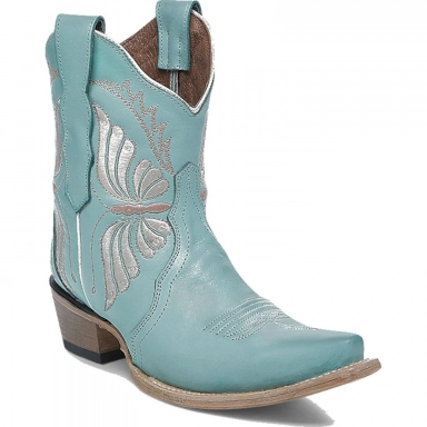 Corral Womens CircleG Mint Butterfly Embroidery Ankle Boot