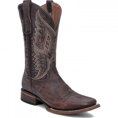 Corral Mens CircleG Chocolate Embroidery Wide Square Toe Boot