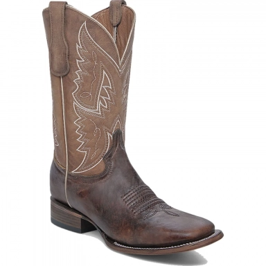 Corral Mens CircleG Honey-Tan Embroidery Wide Square Toe Boot