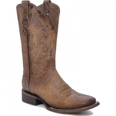 Corral Mens CircleG Honey Embroidery Wide Square Toe Boot