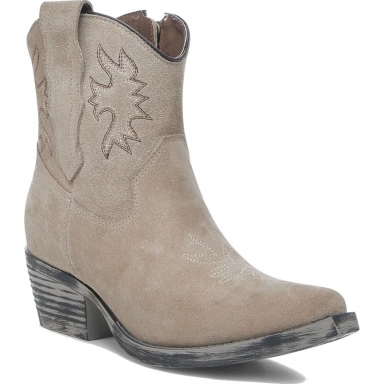 Corral Womens CircleG Taupe Suede Embroidery J Toe Boot