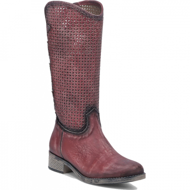 Corral CircleG Womens Wine Laser Cutout Round Toe Boot
