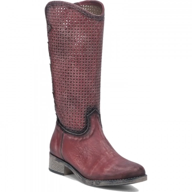Corral Womens CircleG Wine Laser Cutout Round Toe Boot