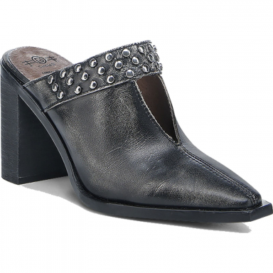 Corral CircleG Womens Distressed Black Studs Mule Boot