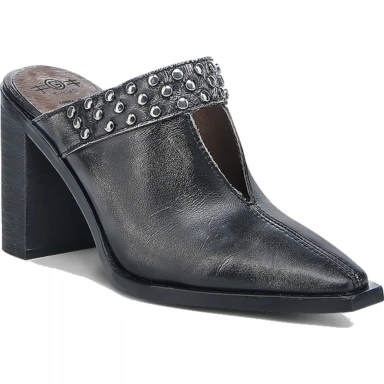 Corral Womens CircleG Distressed Black Studs Mule Boot