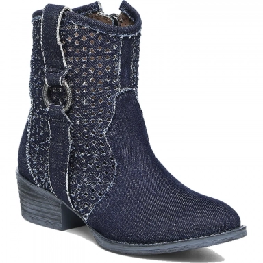Corral Womens CircleG Denim Cut Out Harness Round Toe Boot