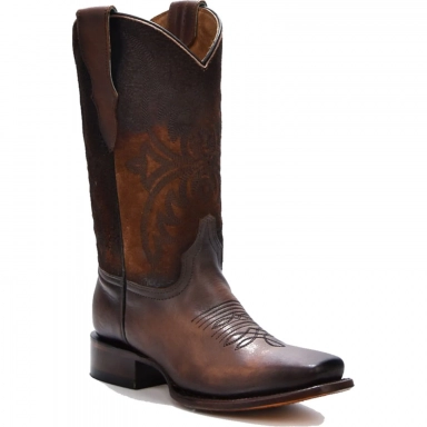 Corral Teens Brown Embroidery Square Toe Boot