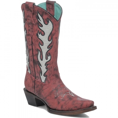 Corral Teens Wine Embroidery Overlay Boot