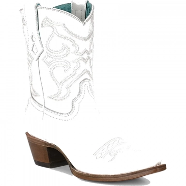 Corral Womens White Embroidery Ankle Boot