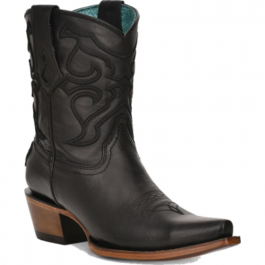 Corral Womens Black Embroidery Ankle Boot