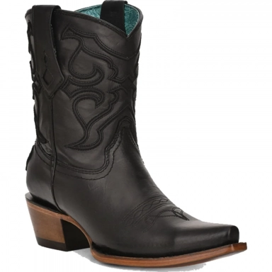 Corral Womens Black Embroidery Ankle Boot