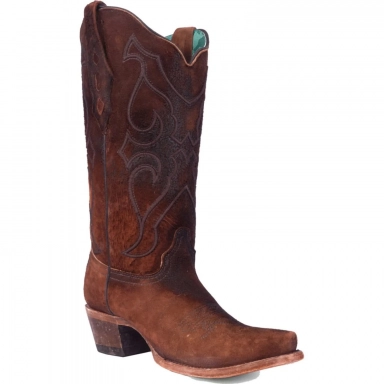 Corral Womens Brown Lamb Embroidery Boot