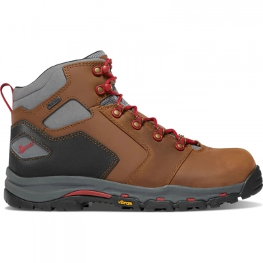 Danner Mens Vicious 4.5 Plain Toe WP Slip Resist Work Boot Brown