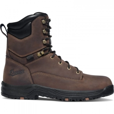 Danner Mens Riverside 8 Plain Toe WP Lace Up Work Boot
