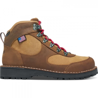 Danner Womens Cascade Crest Grizzly Brown-Rhodo Red Hiking Boot