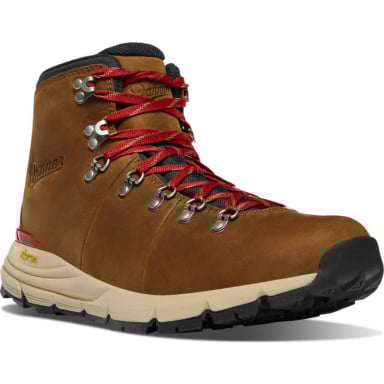 Danner Mens Mountain 600 Leaf 4.5" Grizzly Brown/Rhodo Red GTX Outdoor Boots 62302