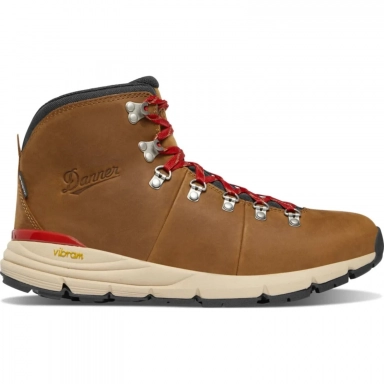 Danner Mens Mountain 600 Leaf 4.5 Grizzly Brown/Rhodo Red GTX Outdoor