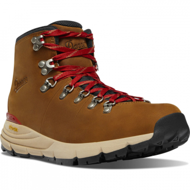 Danner Womens Mountain 600 Leaf 4.5" Grizzly Brown/Rhodo Red GTX Outdoor Boots 62303