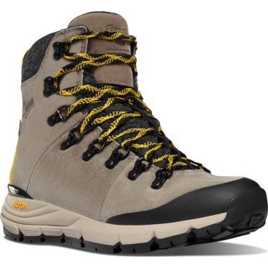 Danner Womens Arctic 600 Side-Zip 7" Driftwood/Yellow Insulated Boots 67341