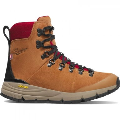 Danner Womens Arctic 600 Side-Zip 7 Brown/Red Felt 200G Hiking Boot