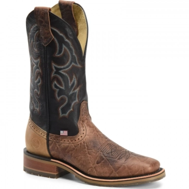 Doubleh Mens 12 Grissom Wide Square Toe Roper Work Boot