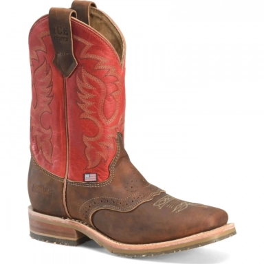 Doubleh Mens 11 Boone Soft Toe Square Roper Work Boot