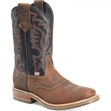 Doubleh Mens 11 Union Built Roper Work Boot Black