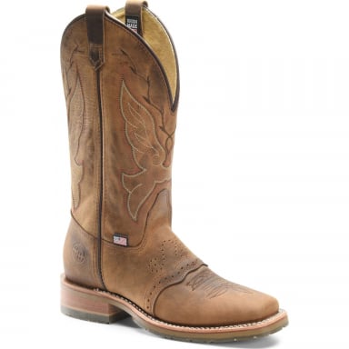DoubleH Womens 12” Charity Domestic Wide Square Toe Roper Boot DH5314