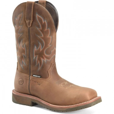 Doubleh Mens 12 Brockton Waterproof Wide Square Toe Roper Work Boot