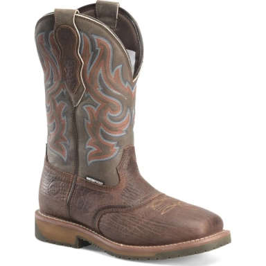 Doubleh Mens 12 Ironhide Stone Age Brown Roper Work Boot