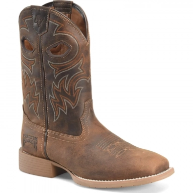 Phantom Rider Mens 11 Soft Toe Wide Roper Work Boot Brown