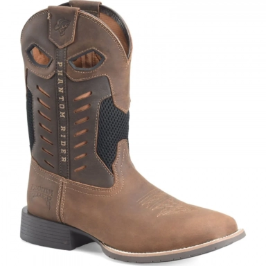 Phantom Rider Mens 11 Roper Work Boot Brown