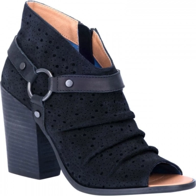 Dingo Womens Spurs Leather Peep Toe Bootie
